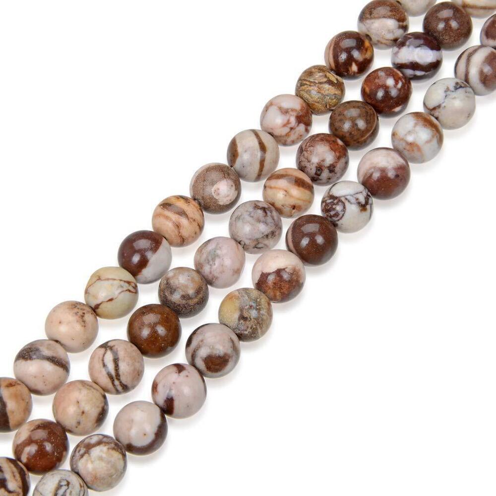 3714 2 Strands Adabele Natural Brown Zebra Jasper Healing Gemstone 10mm